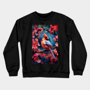 Cardinal bird painting colors art #cardinal Crewneck Sweatshirt